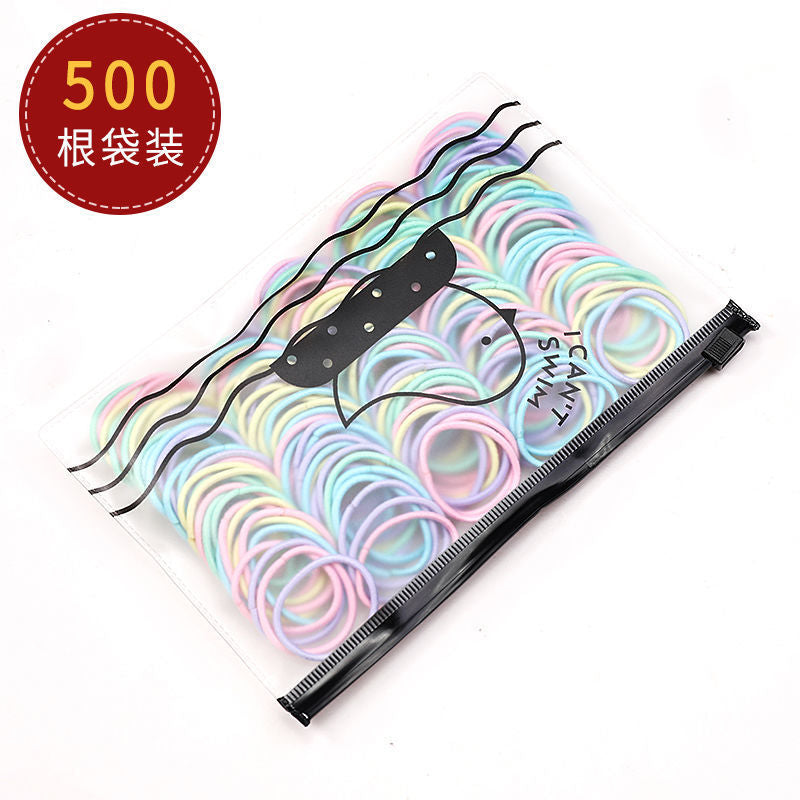 500-Piece Korean Fashion Hair Scrunchies & Elastic Hair Ties Set for Kids and Women