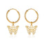 Elegant French Hollow Butterfly Earrings - Minimalist Insect Design