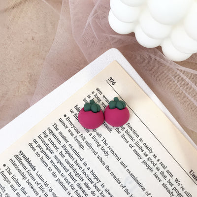 1 Pair Cute Fruit Resin Plating Women's Ear Studs