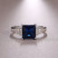 Fashion Women's Dark Blue Zircon Platinum Plated Copper Ring Jewelry