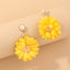 Fashion Concise Layered Petals Exaggerated Alloy Earrings For Women