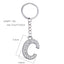 Fashion Alphabet Rhinestone Keychain Pendant - Unisex Metal Letter Accessory