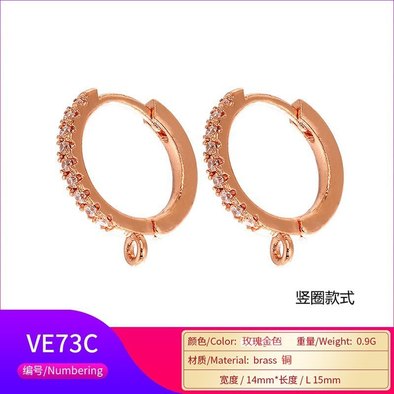 Color Micro-inlaid Zircon Copper Ear Clip