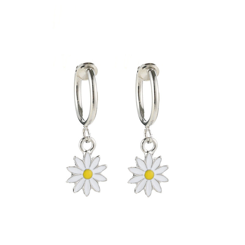 Sweet Daisy Stainless Steel Hoop Earrings Stainless Steel Earrings