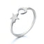 Fashion Star and Moon Stainless Steel Open Ring Set