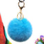 Cute Solid Color Alloy Cloth Women's Keychain with Faux Rabbit Fur Pom Pom Charm