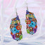 Color Leaf Iron Ear Hook Computer Piece Feather Earrings Printing Hollow Earrings Wholesale