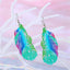 Color Leaf Iron Ear Hook Computer Piece Feather Earrings Printing Hollow Earrings Wholesale