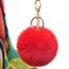 Cute Solid Color Alloy Cloth Women's Keychain with Faux Rabbit Fur Pom Pom Charm