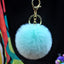 Cute Solid Color Alloy Cloth Women's Keychain with Faux Rabbit Fur Pom Pom Charm