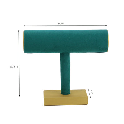 Vintage Green Deerskin Velvet Jewelry Display Stand