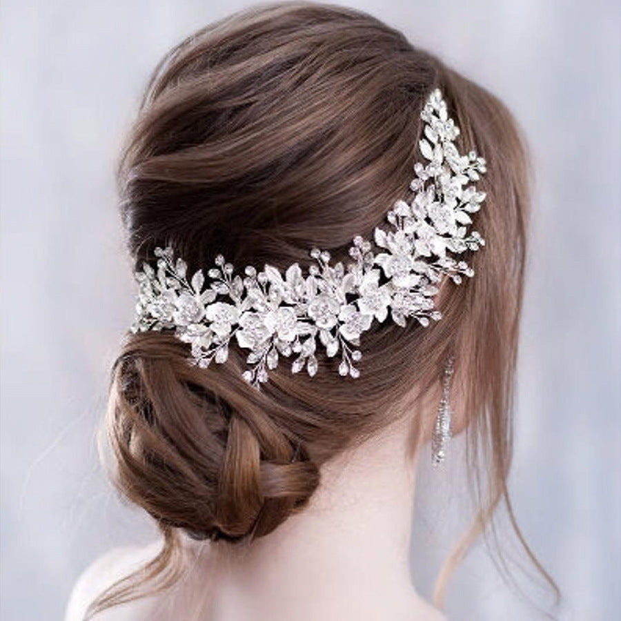 White Leaf Bridal Hairband Headdress for Wedding Dress