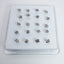 Simple Style Flower Rhinestone Silver Plated Nose Studs Set - 20 Pieces