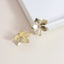 Metal Texture Flower Earrings - Minimalist Fashion Statement Studs