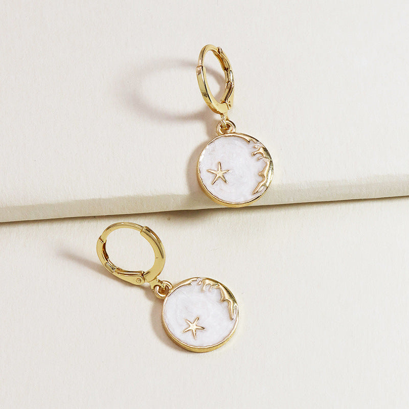 Fashion  Stars Moon Earth Simple Versatile Alloy Earrings