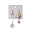 Cartoon Asymmetrical Rabbit and Mermaid Pearl Earrings in 925 Silver