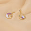 S925 Silver Needle Earrings Summer New Purple Simple Flower Earrings