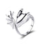 Angel Devil Gothic Pterosaur Open Couple Ring Black Tail Dark Jewelry Ring