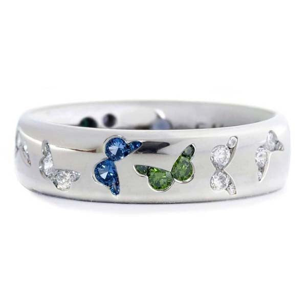 Fashion Butterfly Inlaid Multicolor Zircon Alloy Ring Cute Style