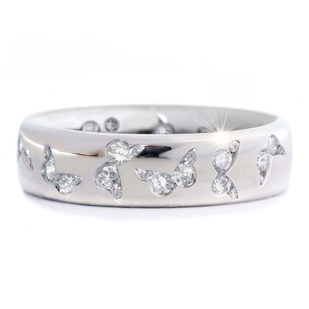 Fashion Butterfly Inlaid Multicolor Zircon Alloy Ring Cute Style