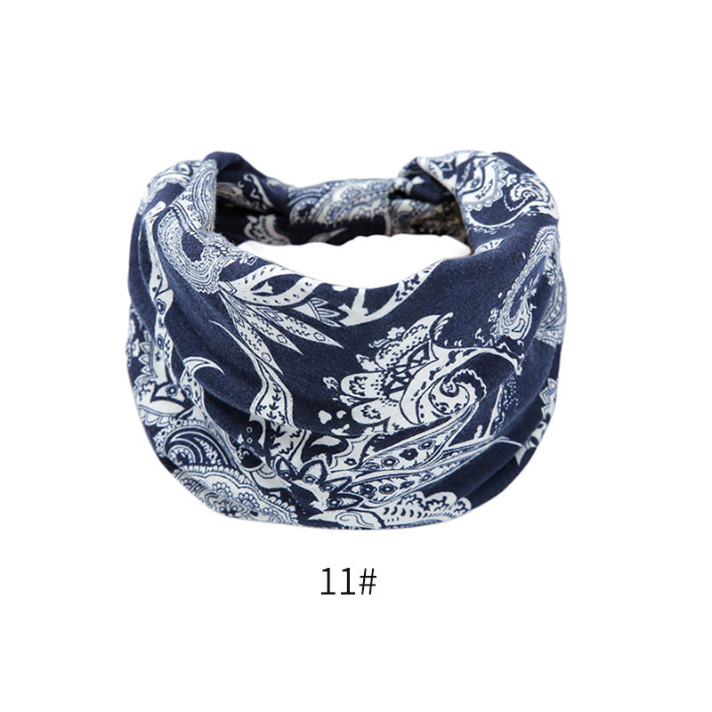 Fashion Elastic Printed Headband for Women - Wide Vintage Yoga Sports Hair Accessory