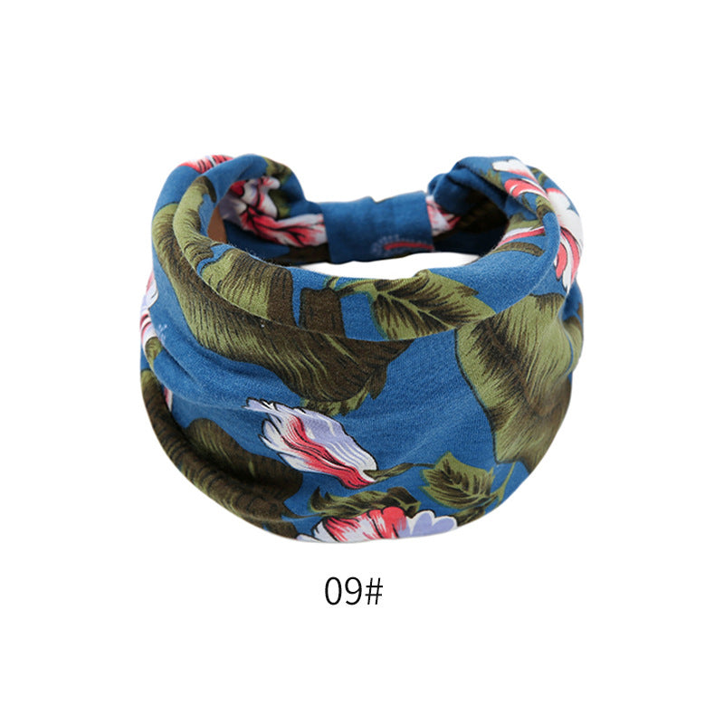 Fashion Elastic Printed Headband for Women - Wide Vintage Yoga Sports Hair Accessory