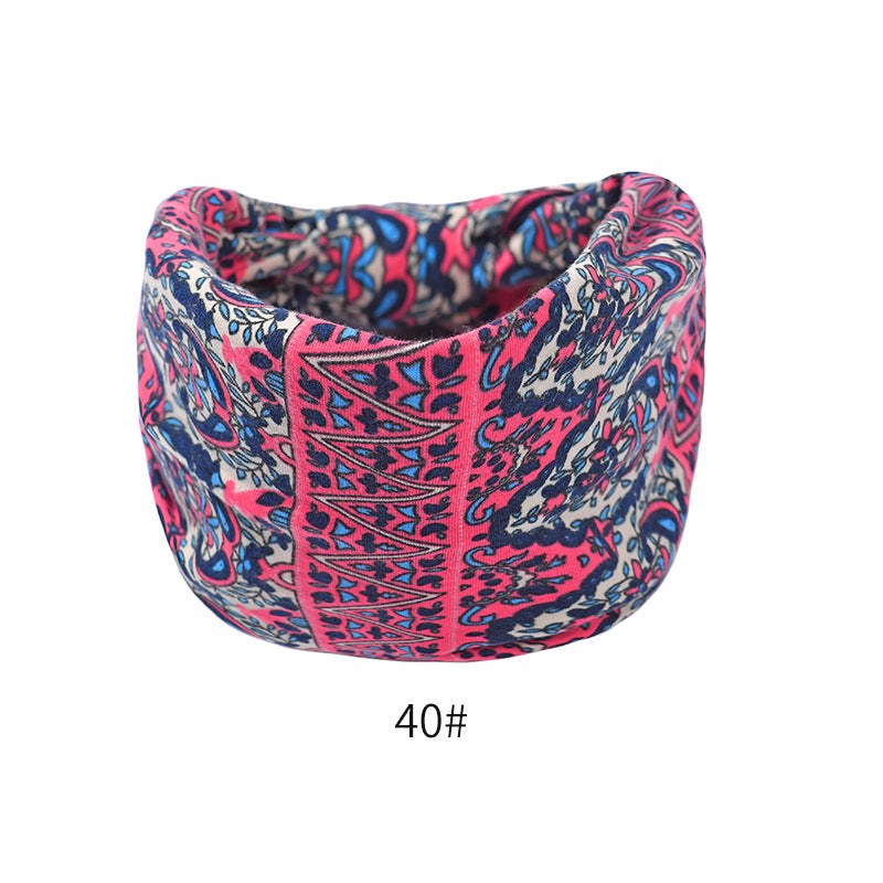 Fashion Elastic Printed Headband for Women - Wide Vintage Yoga Sports Hair Accessory