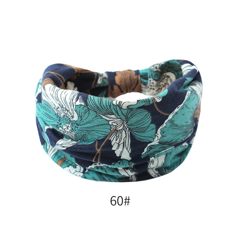 Fashion Elastic Printed Headband for Women - Wide Vintage Yoga Sports Hair Accessory