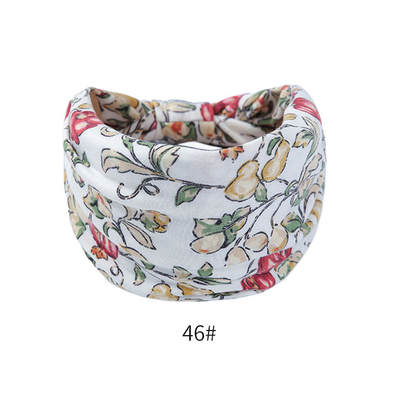 Fashion Elastic Printed Headband for Women - Wide Vintage Yoga Sports Hair Accessory