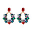 Exaggerated Geometric Alloy Rhinestone Earrings