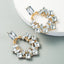 Exaggerated Geometric Alloy Rhinestone Earrings