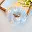 Sweet Powder Blue Embroidered Flower Hair Tie - Korean Style Versatile Hair Accessory