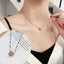 Fashion Titanium Steel Clover & Gourd Pendant Necklace with Shell Inlay and Tassel Design