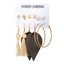 New Hot Sale Bohemian Moon Triangle Tassel Earring Set 6 Pairs Wholesale