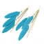 New Fashion Metal Tassel Feather Earrings