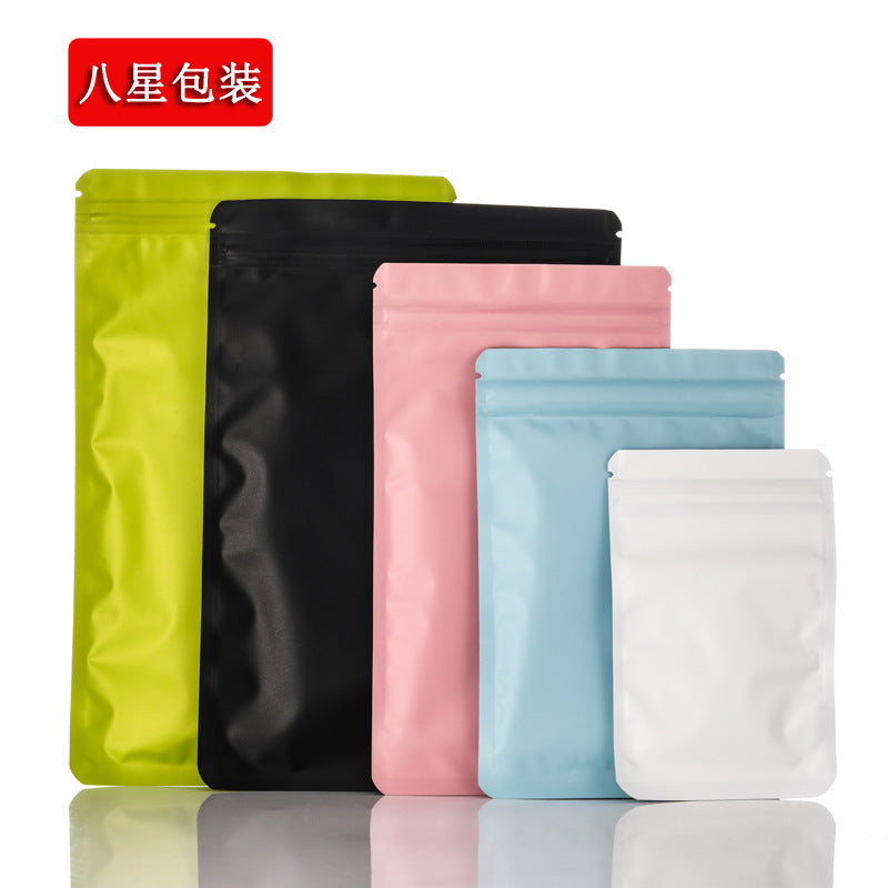 100 PCS Plastic Jewelry Packaging Bags - Double-Sided Matte Aluminum Self-Sealing Pouches