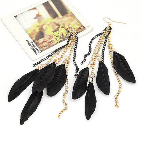 Korean New Fashion Elegant Feather Earrings