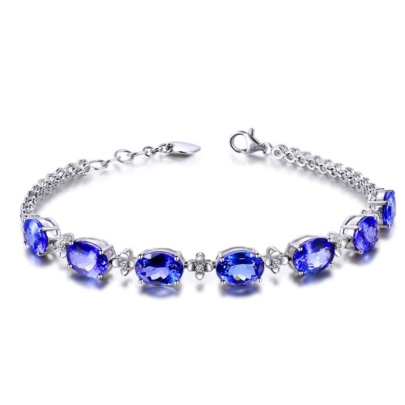 Geometric Tanzanite Jewelry Set with Blue Crystal Pendant and Earrings