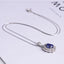 Geometric Tanzanite Jewelry Set with Blue Crystal Pendant and Earrings