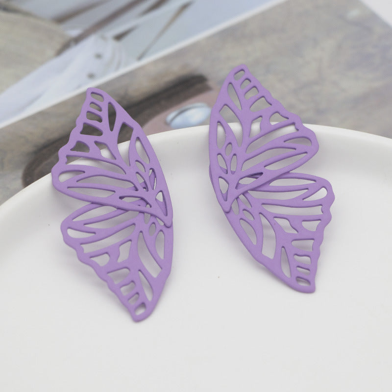 Exaggerated Hollow Butterfly Wings  Trend Fan-shaped Creative Earrings Wholesale