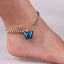 Butterfly Pendant Anklet with Colorful Gemstones for Women