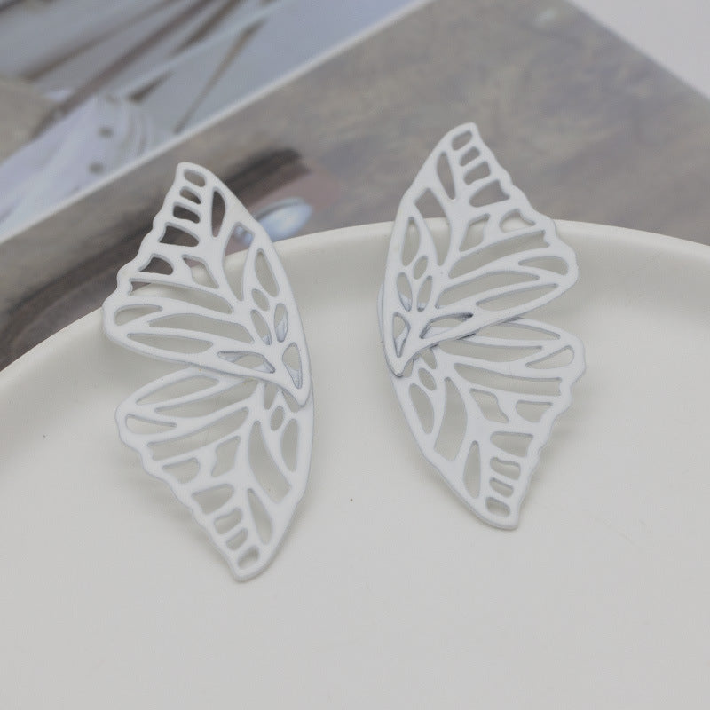 Exaggerated Hollow Butterfly Wing Fan-Shaped Creative Earrings