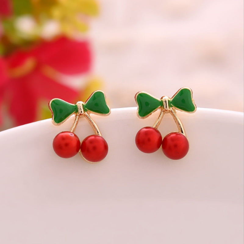 Asymmetric Rhinestone & Pearl Butterfly Stud Earrings - Korean Fashion Trend