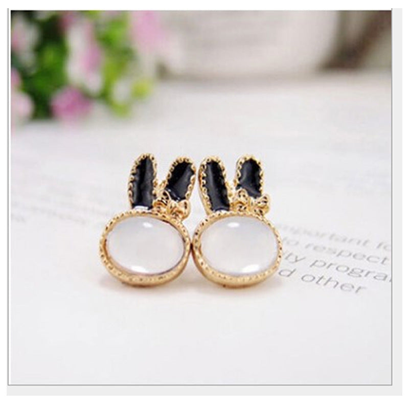 Asymmetric Rhinestone & Pearl Butterfly Stud Earrings - Korean Fashion Trend