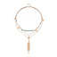 Retro Leaf Round Alloy Sequins Layered Beads Necklace