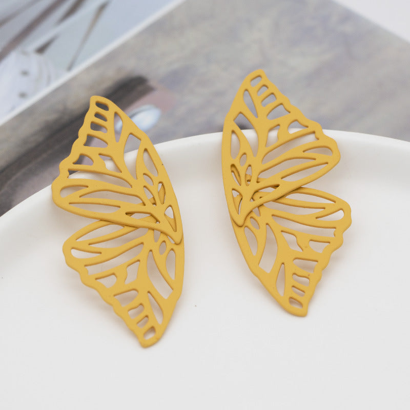 Exaggerated Hollow Butterfly Wings  Trend Fan-shaped Creative Earrings Wholesale