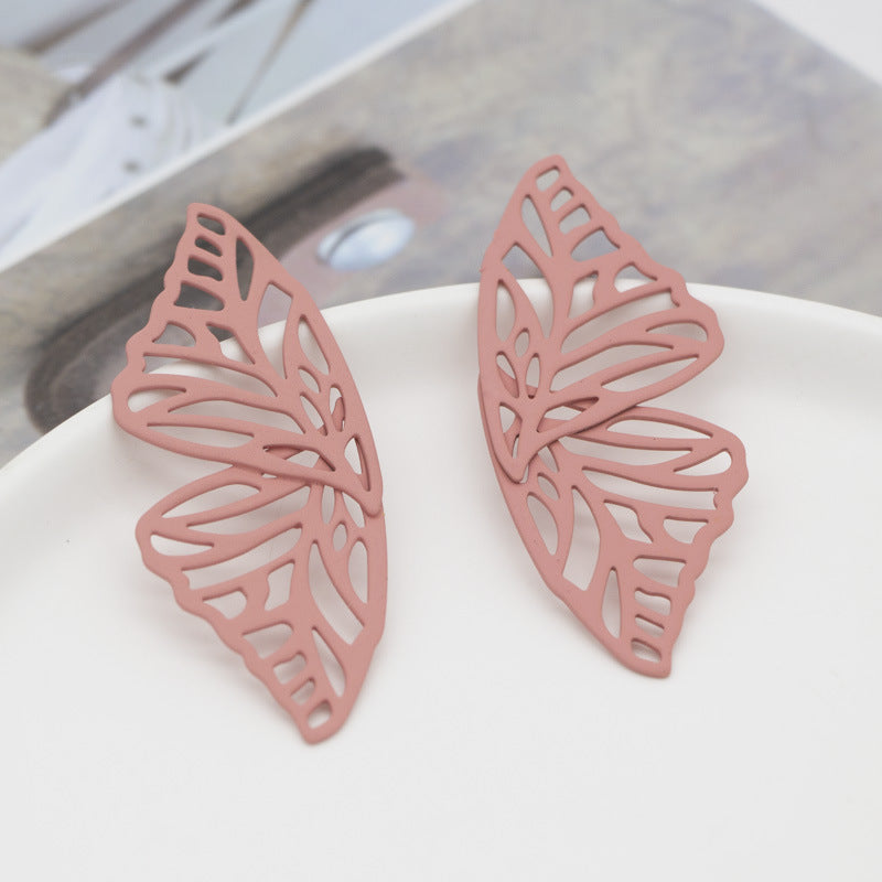 Exaggerated Hollow Butterfly Wings  Trend Fan-shaped Creative Earrings Wholesale