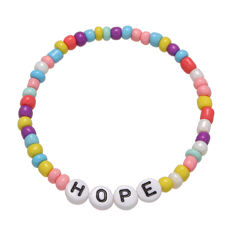 Simple Style Irregular Glass Letter Beads Kid's Bracelet Set