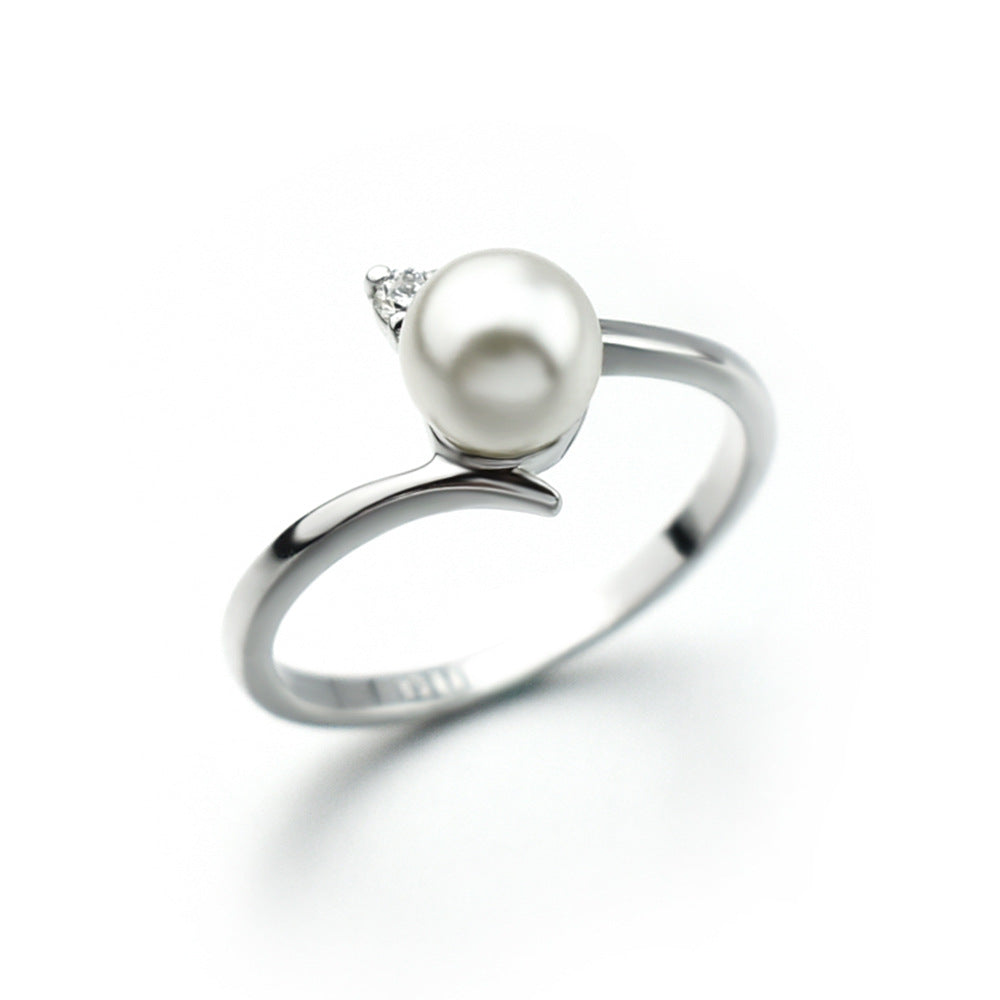 Fashion Minimalist Gold-Plated Pearl Ring Nhlj143932