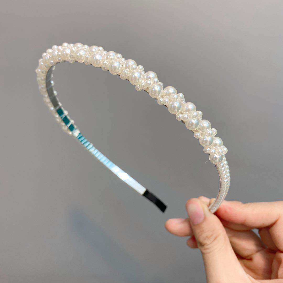 Simple Vintage Pearl Headband for Women